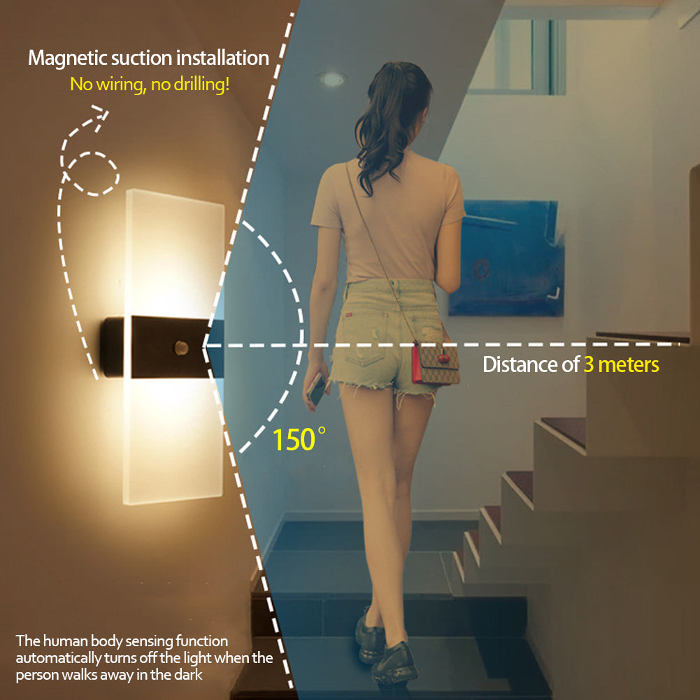 LED Sensor-Wandleuchte mit USB-Ladefunktion – Kabellos & Modern