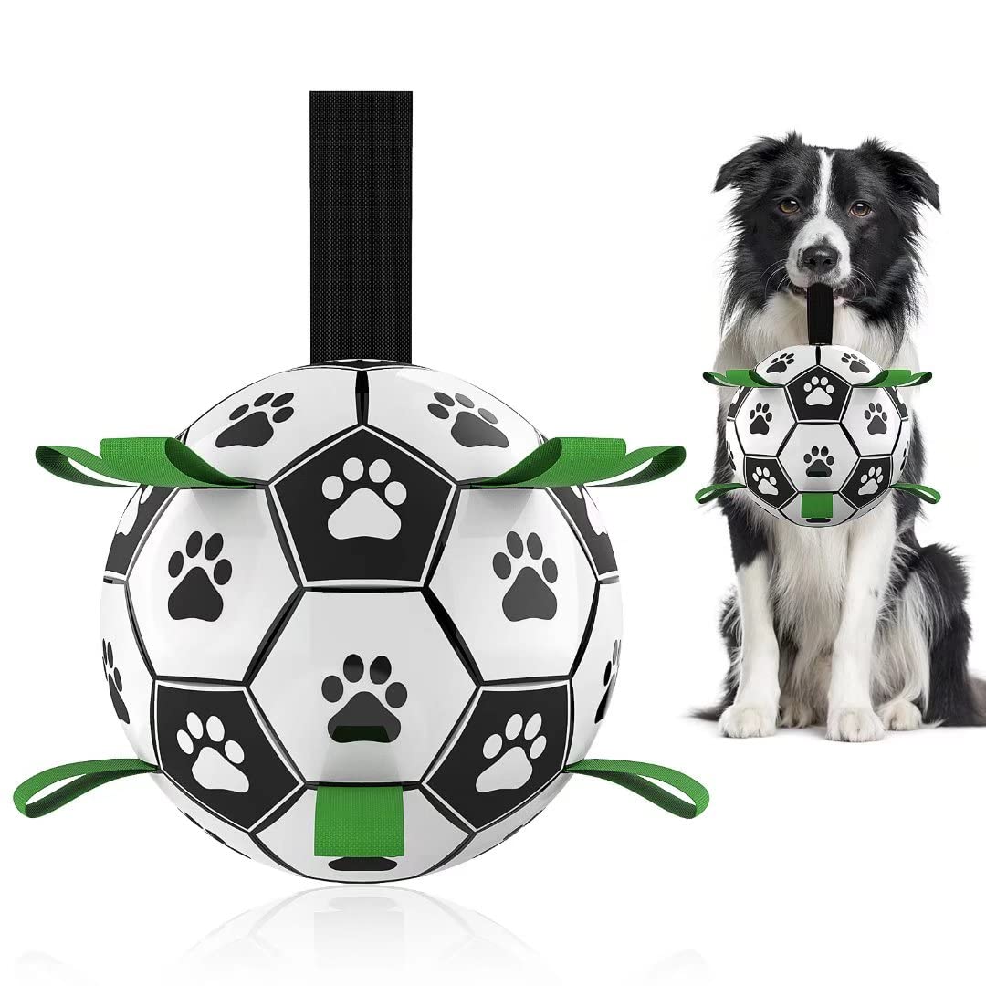Interaktives Hunde-Fußballspielzeug – Aufblasbarer Trainingsball für Hunde (Outdoor Spielzeug für große Hunde, z. B. Border Collie, Haustierbedarf)