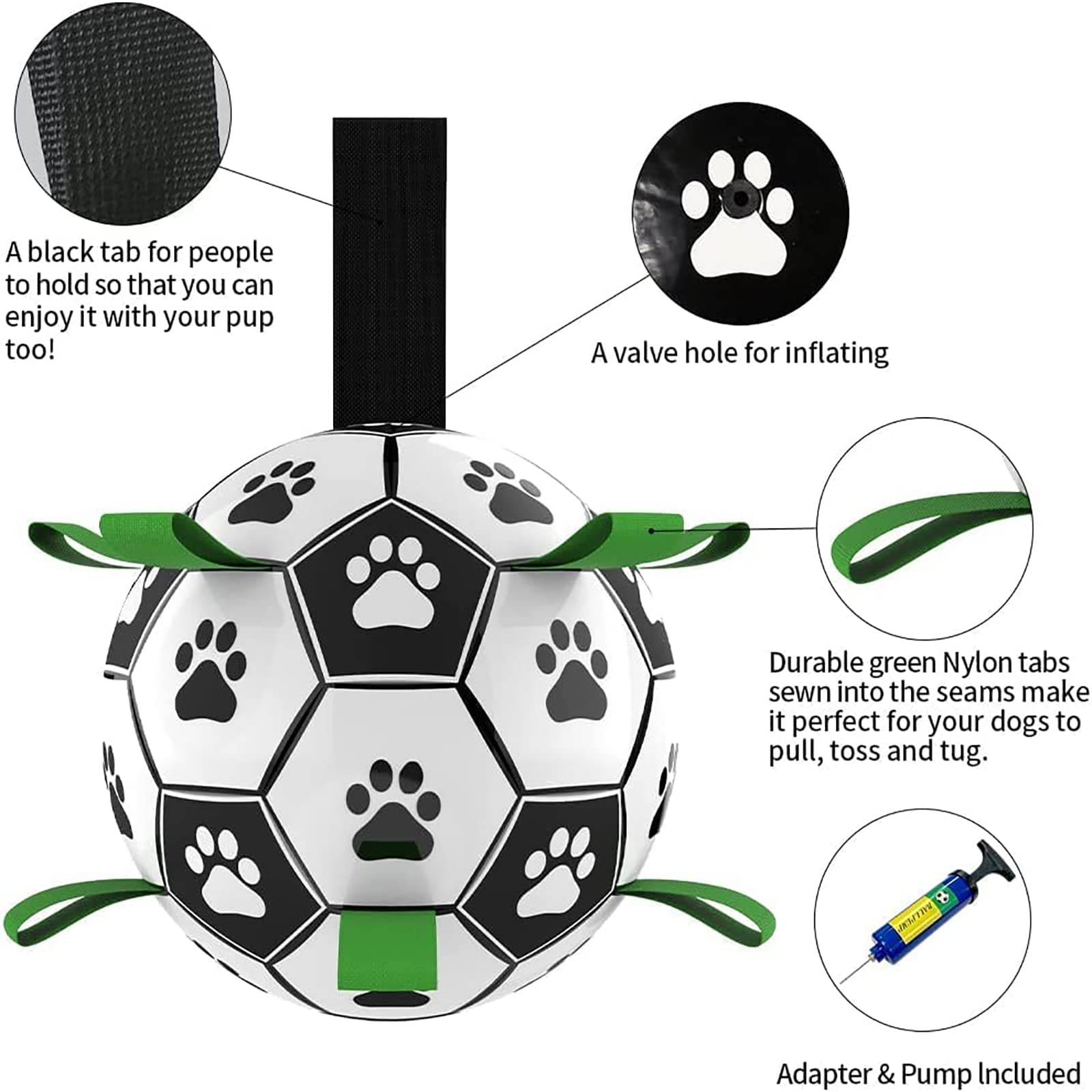 Interaktives Hunde-Fußballspielzeug – Aufblasbarer Trainingsball für Hunde (Outdoor Spielzeug für große Hunde, z. B. Border Collie, Haustierbedarf)