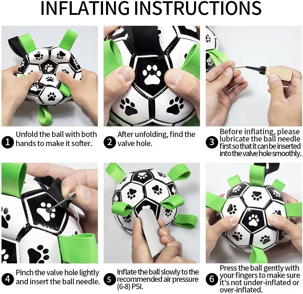 Interaktives Hunde-Fußballspielzeug – Aufblasbarer Trainingsball für Hunde (Outdoor Spielzeug für große Hunde, z. B. Border Collie, Haustierbedarf)