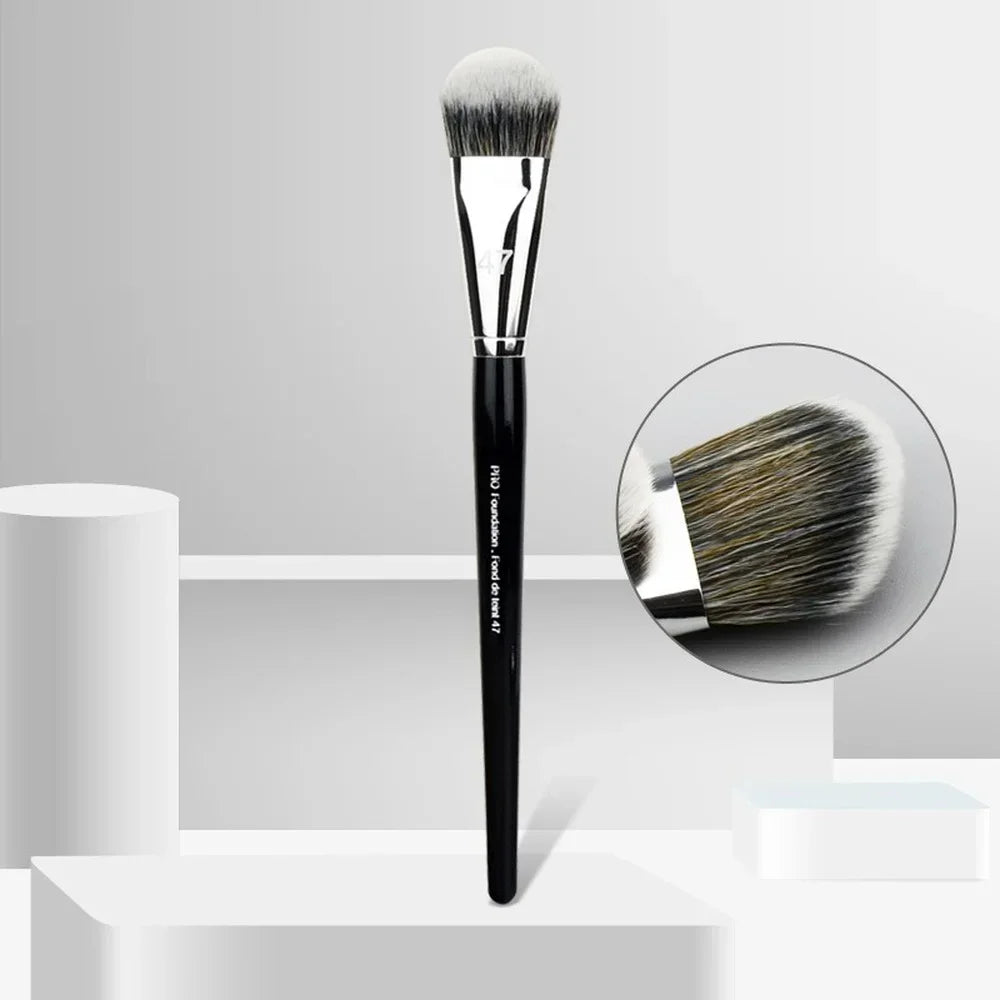 Professioneller Foundation-Pinsel Nr. 47 – Besenkopf-Design für Flüssig-Foundation, Lidschatten & Gesichts-Make-up – Beauty Make-up Tool für Damen