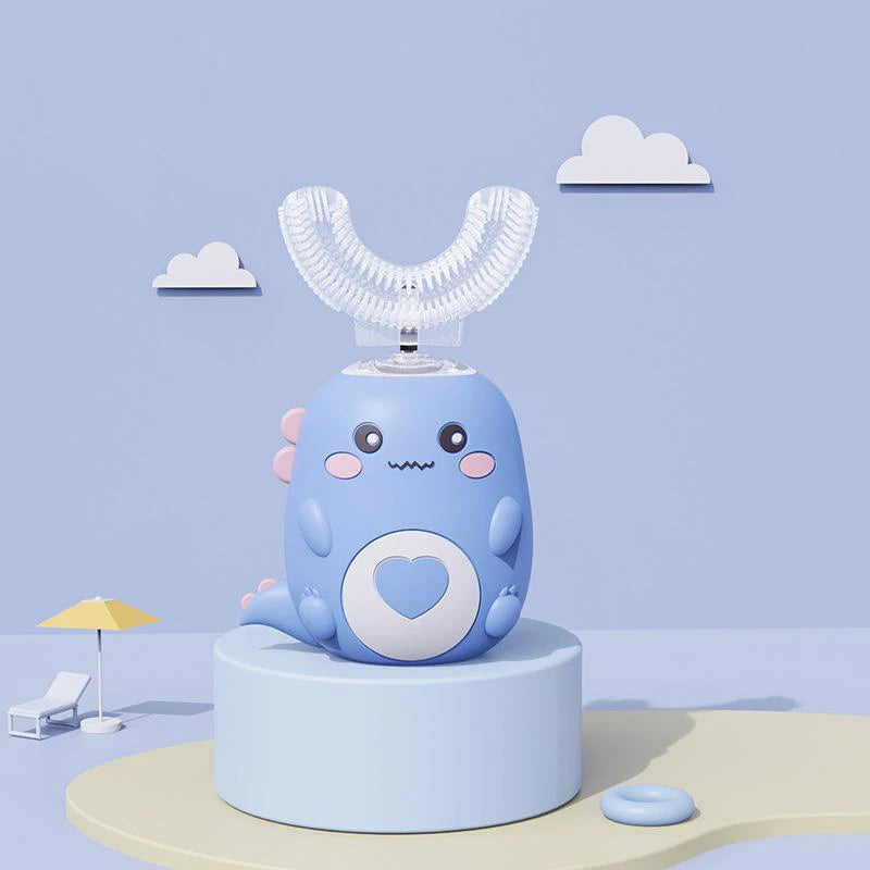 Kinder U-förmige elektrische Zahnbürste – 360° Smart Cartoon Silikon Zahnbürste (Automatisch & Wiederaufladbar, Sonic Technologie)