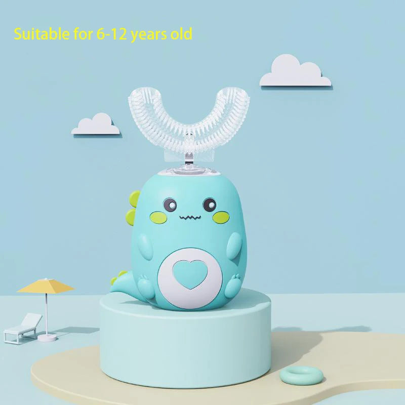 Kinder U-förmige elektrische Zahnbürste – 360° Smart Cartoon Silikon Zahnbürste (Automatisch & Wiederaufladbar, Sonic Technologie)
